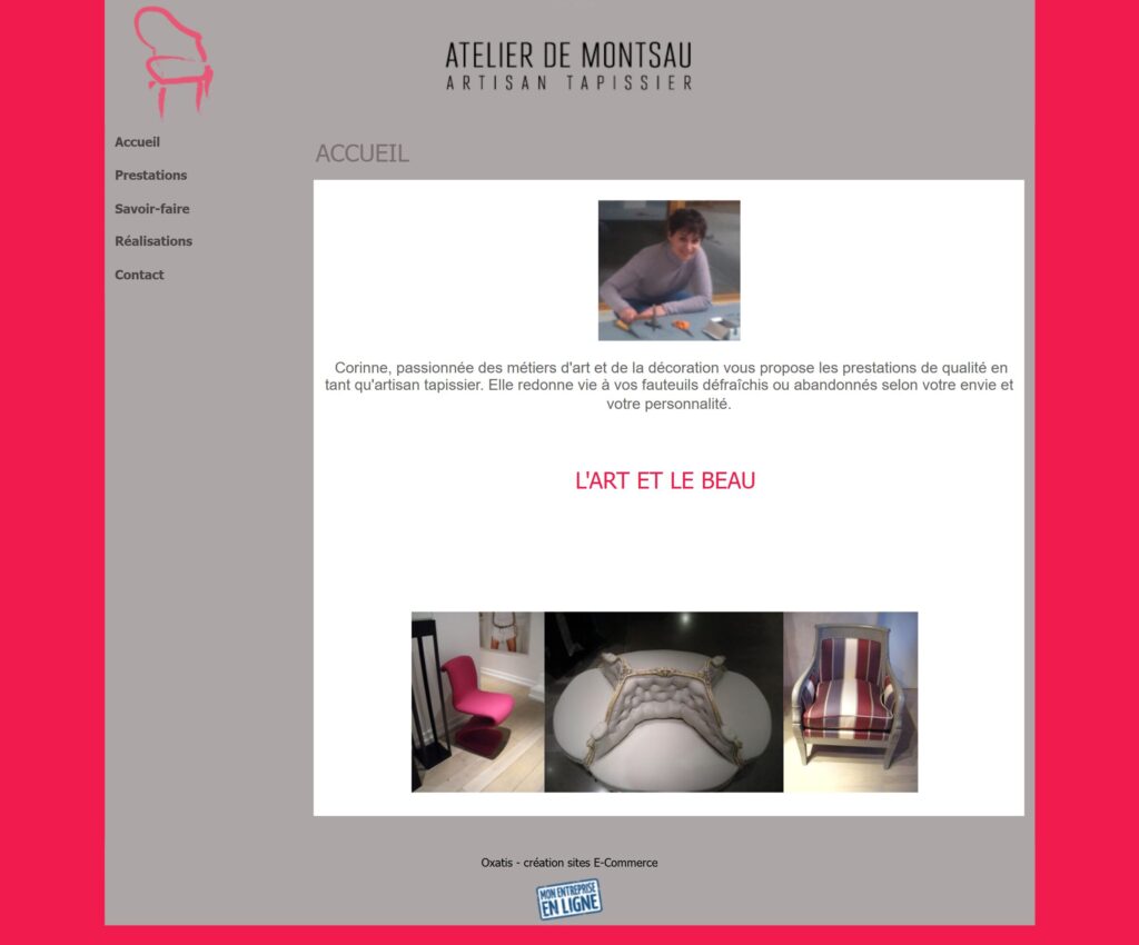 page d'accueil avant